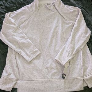 NWT MTA Sport Heather Gray Cowl Zippered Neck Sweatshirt